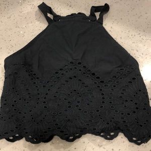 Black Halter Top with detailing